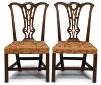 Pair of Chippendale carved mahogany side chairs mid atlantic, late 18th century