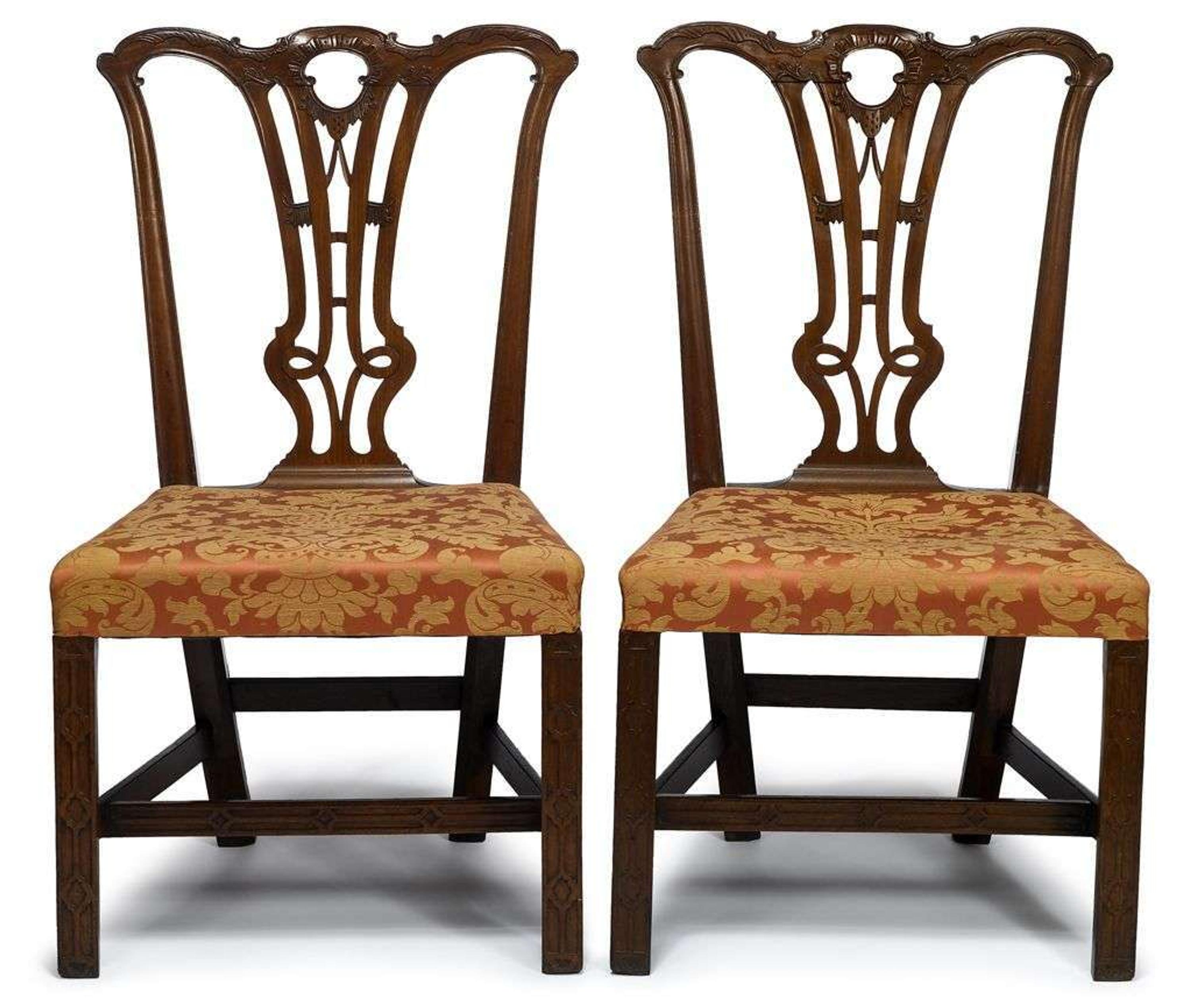 Pair of Chippendale carved mahogany side chairs mid atlantic, late 18th century