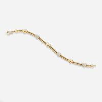 An 18K Tri-Color Gold and Diamond Bracelet