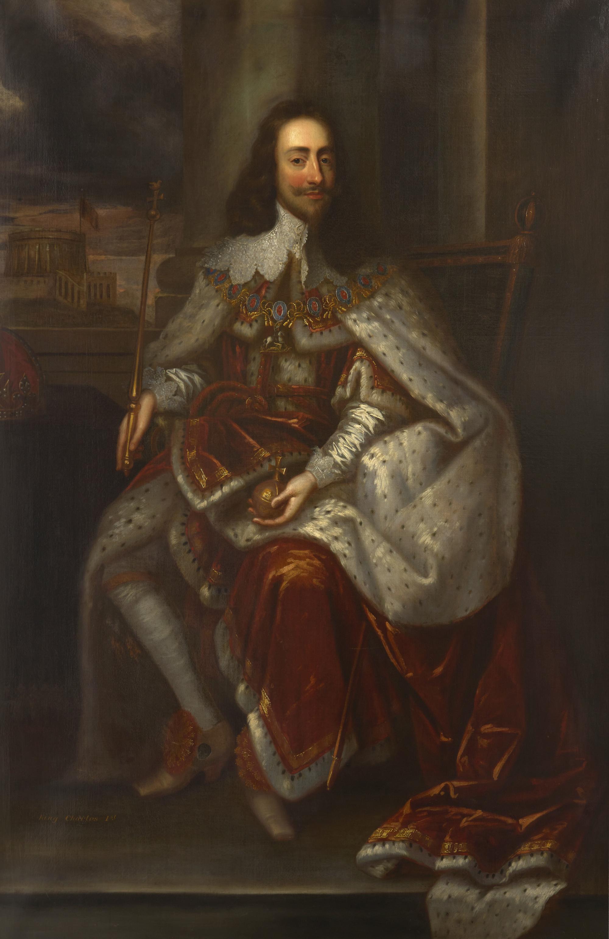 Portrait of Charles I Seated on the Throne, Holding the Orb and Royal Scepter, Full Length