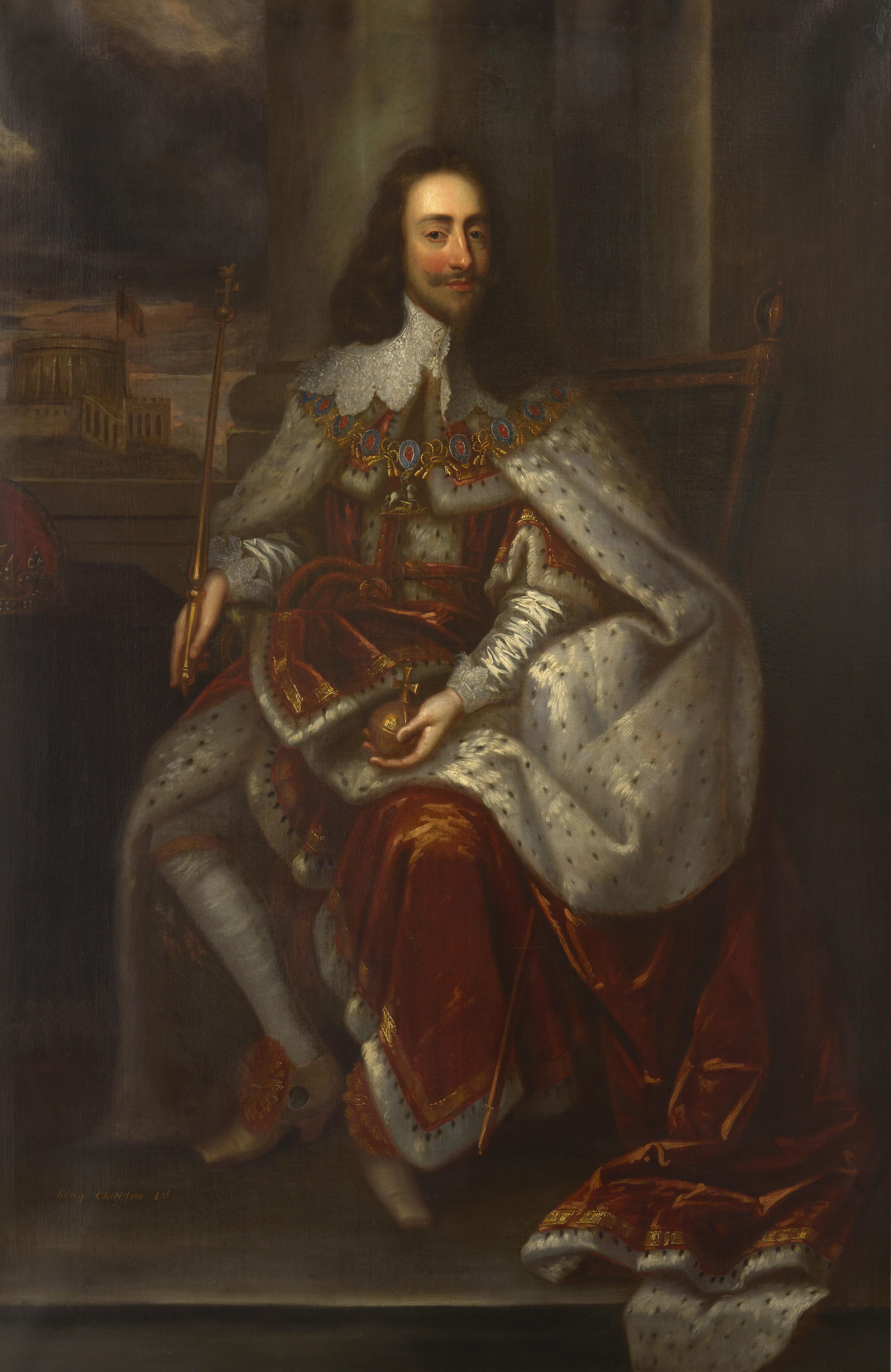 Portrait of Charles I Seated on the Throne, Holding the Orb and Royal Scepter, Full Length