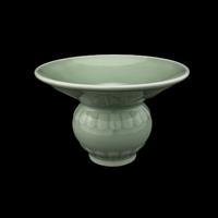 A Chinese Incised Celadon Glazed Porcelain Spittoon