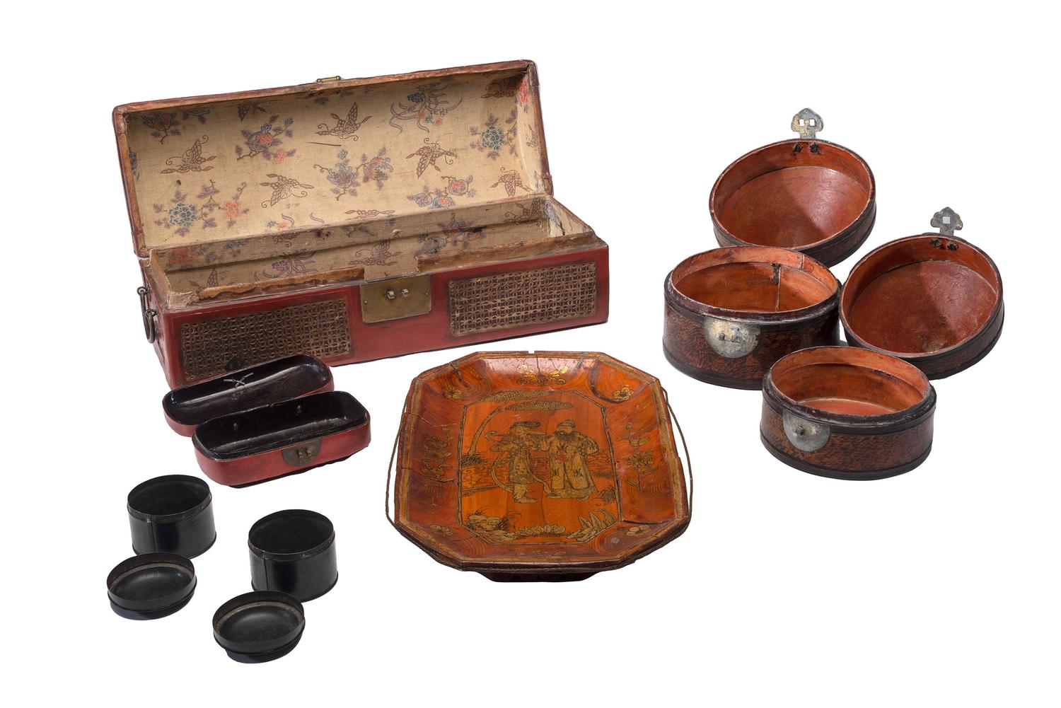 Seven Chinese Lacquered Articles