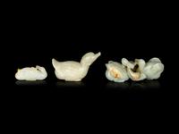 Three Chinese Jade Carvings of Ducks