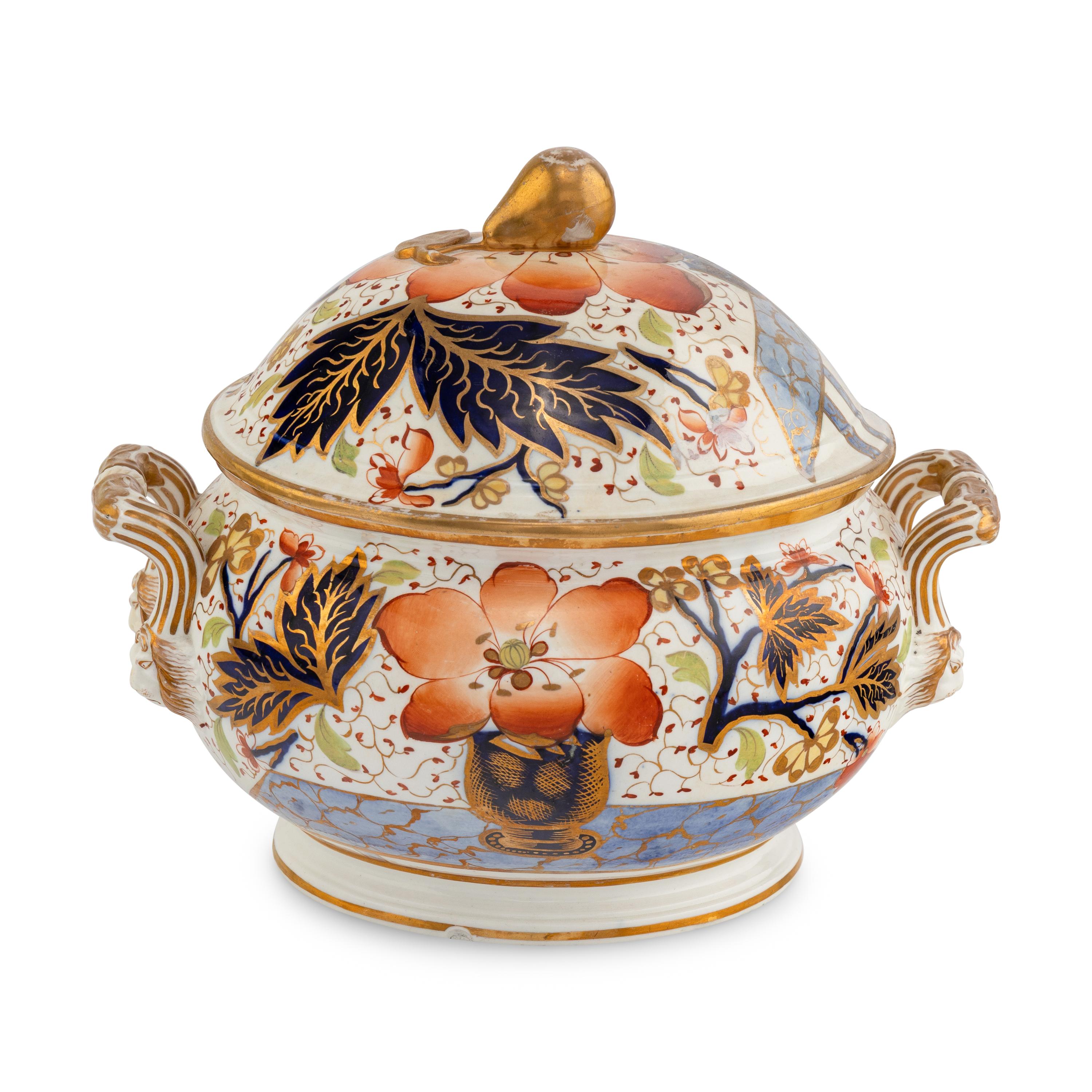 An English Earthenware "Gaudy Welsh" Soup Tureen
