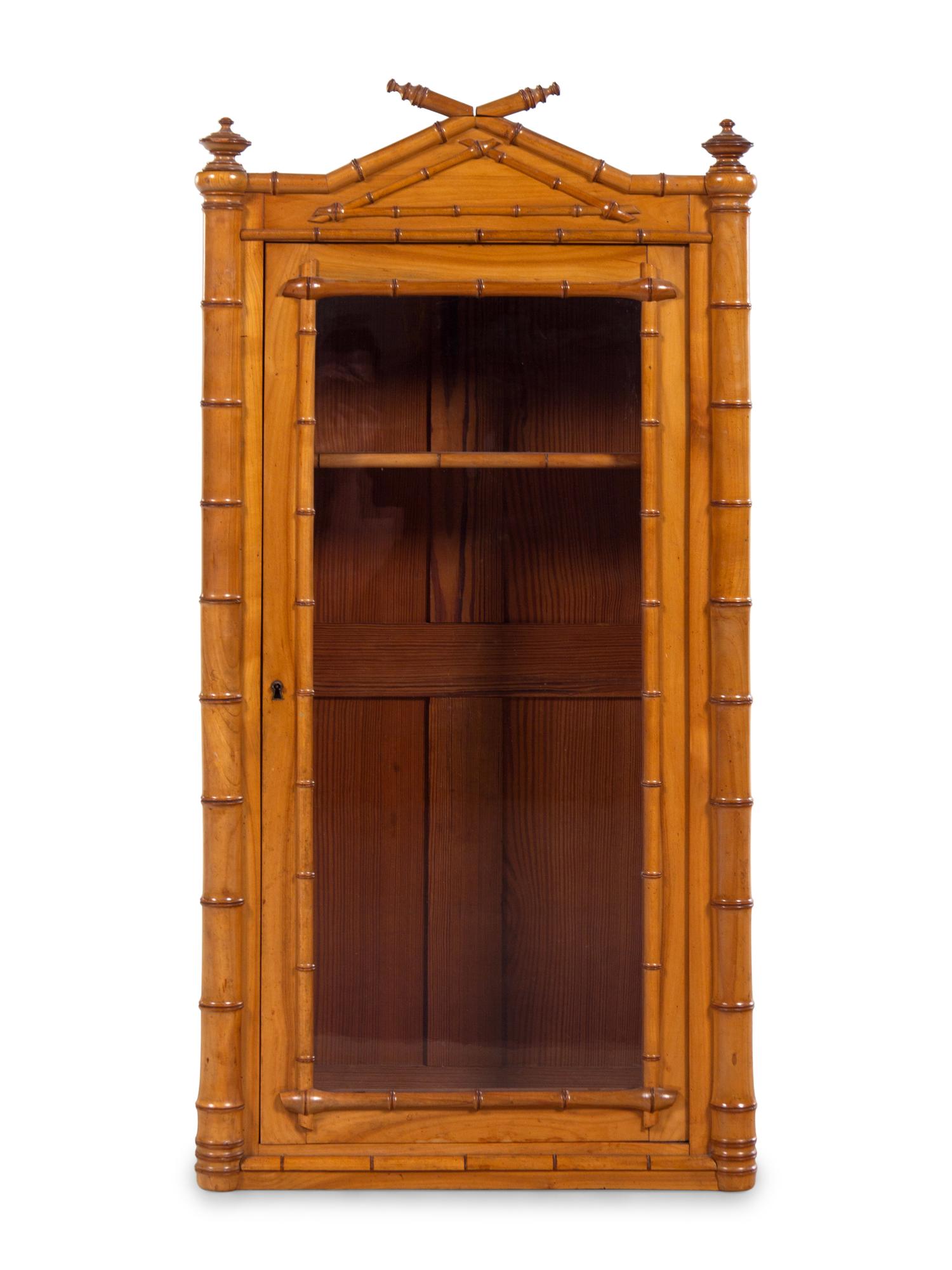 A Victorian Faux Bamboo Hanging Vitrine