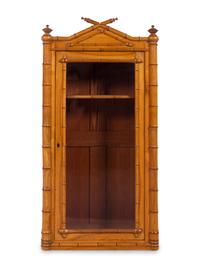 A Victorian Faux Bamboo Hanging Vitrine