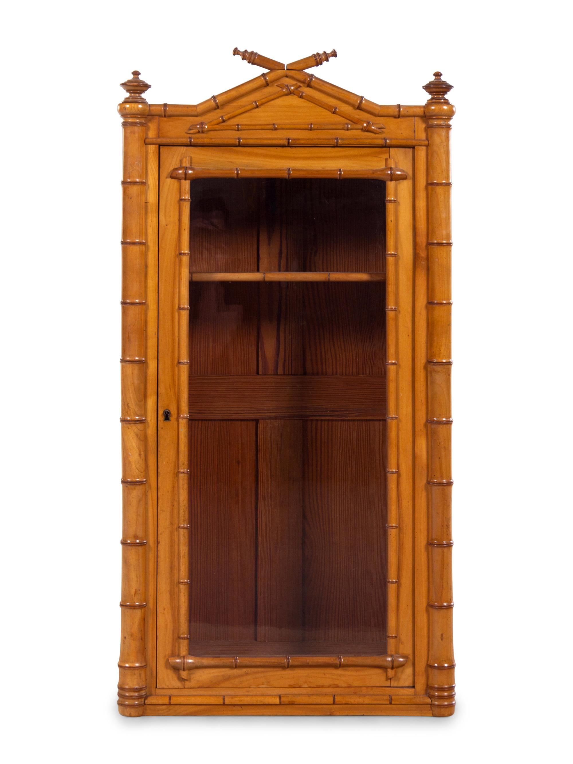A Victorian Faux Bamboo Hanging Vitrine
