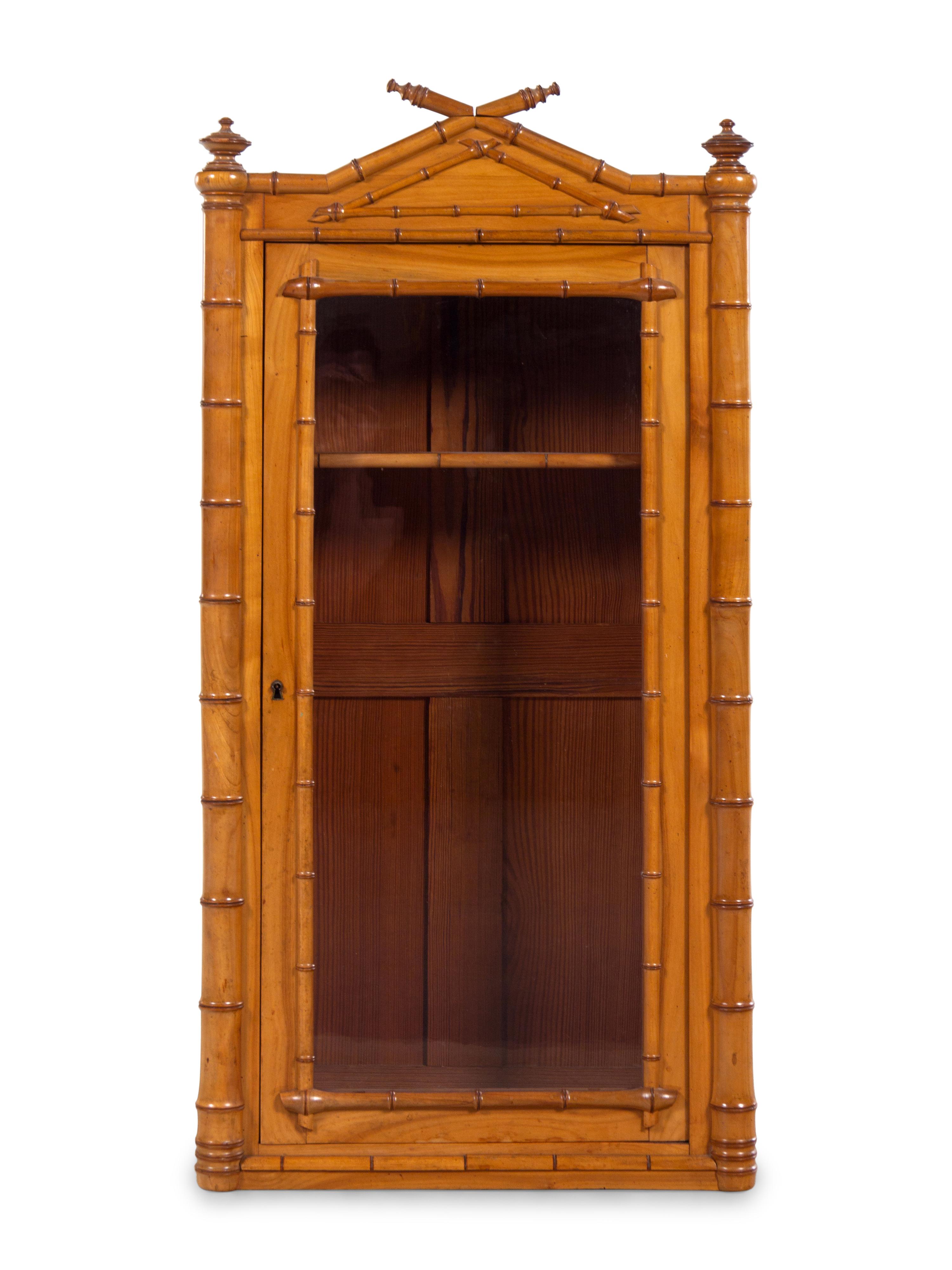 A Victorian Faux Bamboo Hanging Vitrine