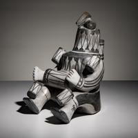 Joshua Madalena (Jemez, 20th century) — Seated Storyteller Pottery Figure, 2024