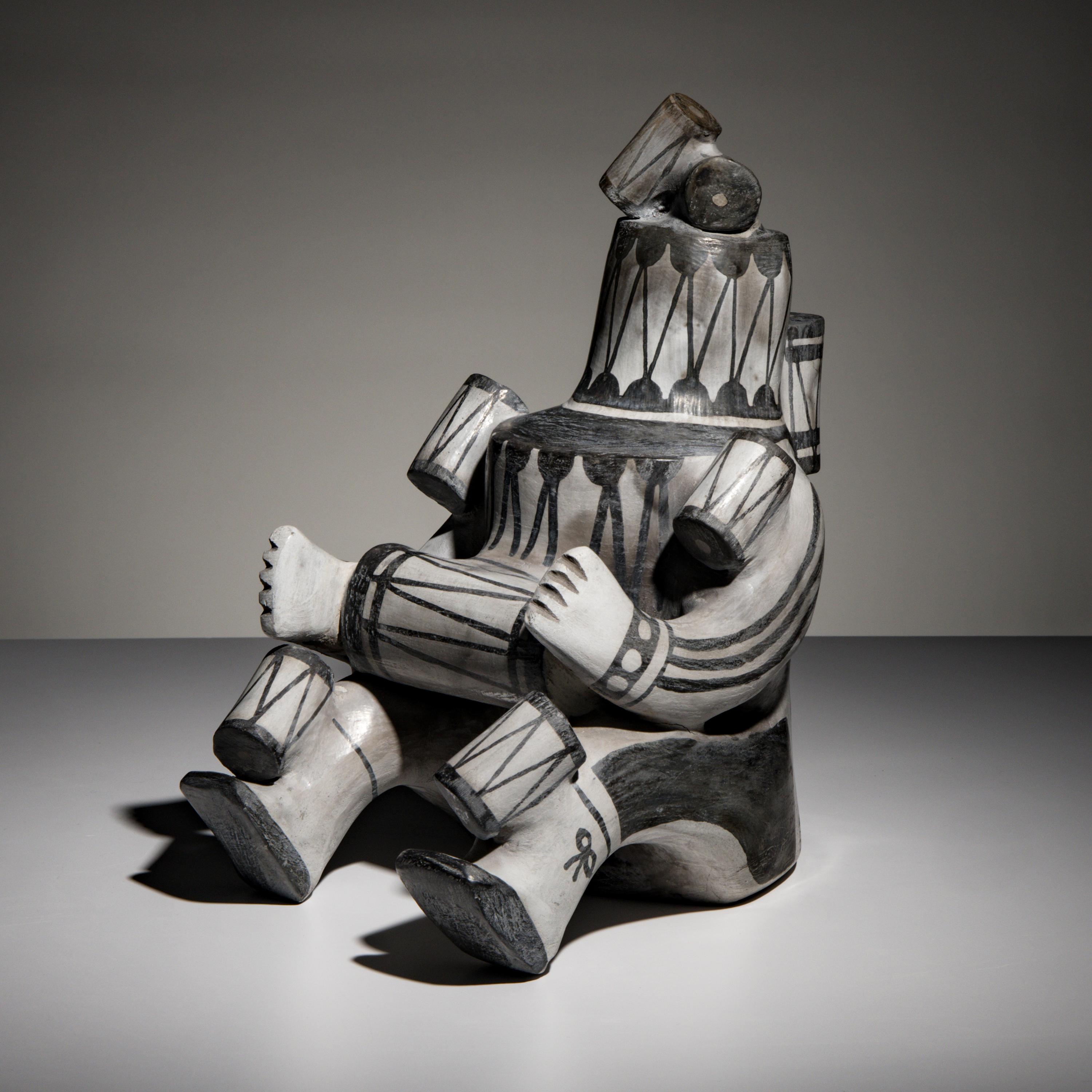 Joshua Madalena (Jemez, 20th century) — Seated Storyteller Pottery Figure, 2024