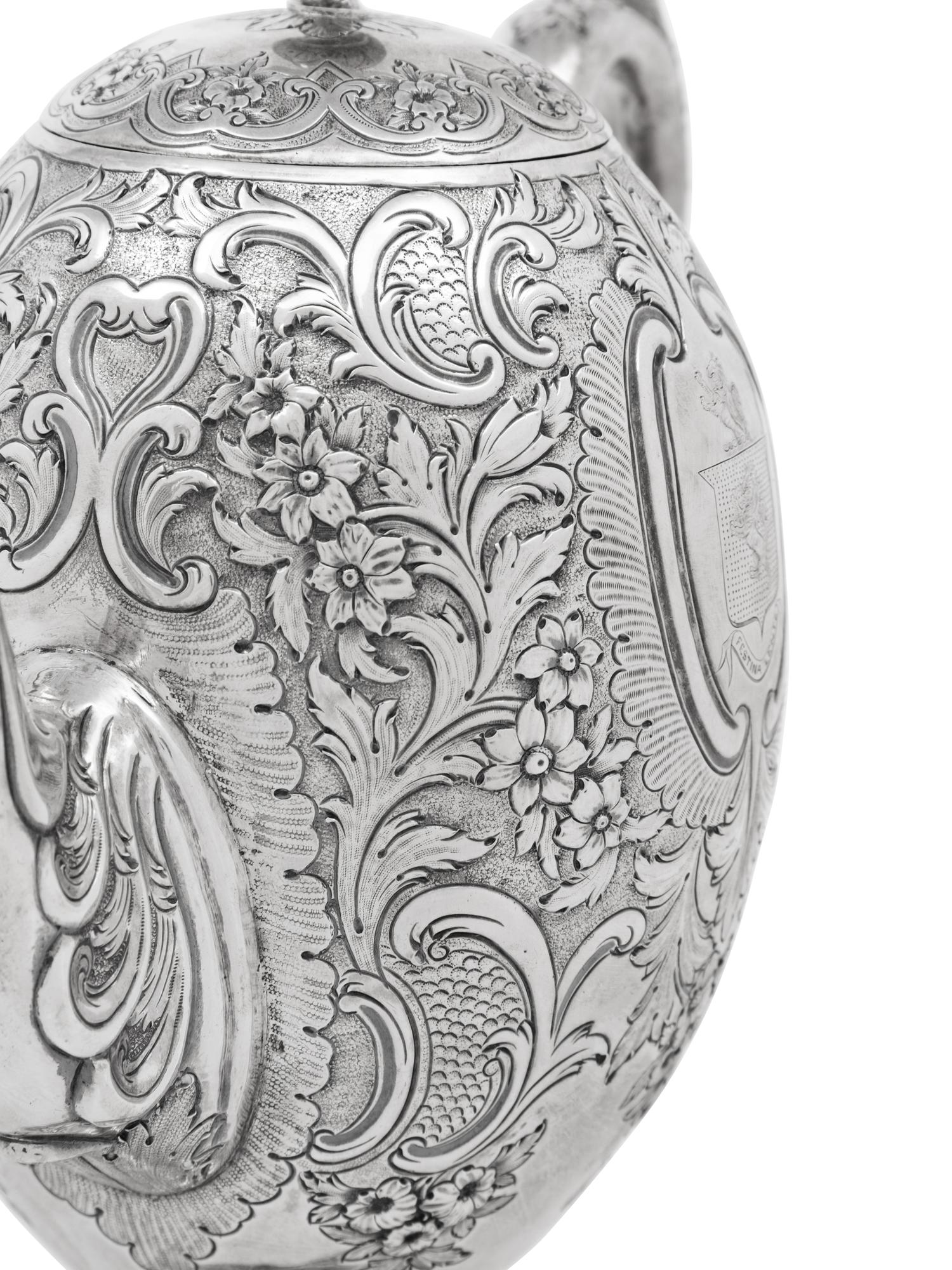 A Scottish Victorian Silver Coffee Pot