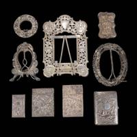 Nine assorted Chinese export silver frames and cases 外銷銀器九件 Second half 19th century to early 20th century ???????????