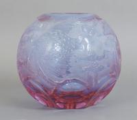 A Moser Glass Vase, Height 7 inches.
