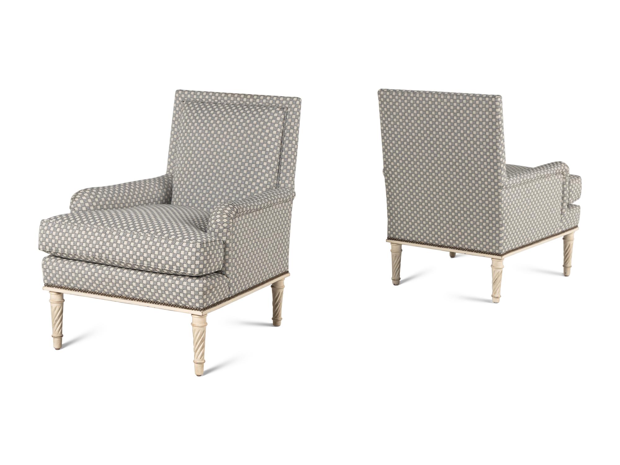 A Pair of Bunny Williams Azure Bergères