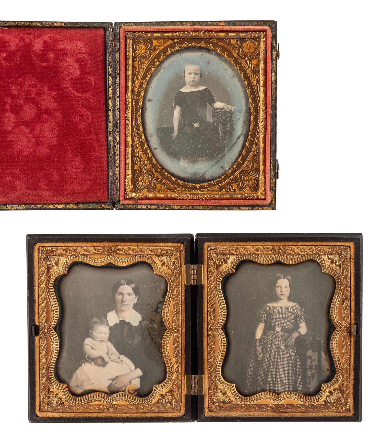 [EARLY PHOTOGRAPHY]. 6 cased images featuring children, including an occupational image.