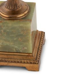 A Pair of Gilt Bronze Mounted Onyx Urn-Form Table Lamps