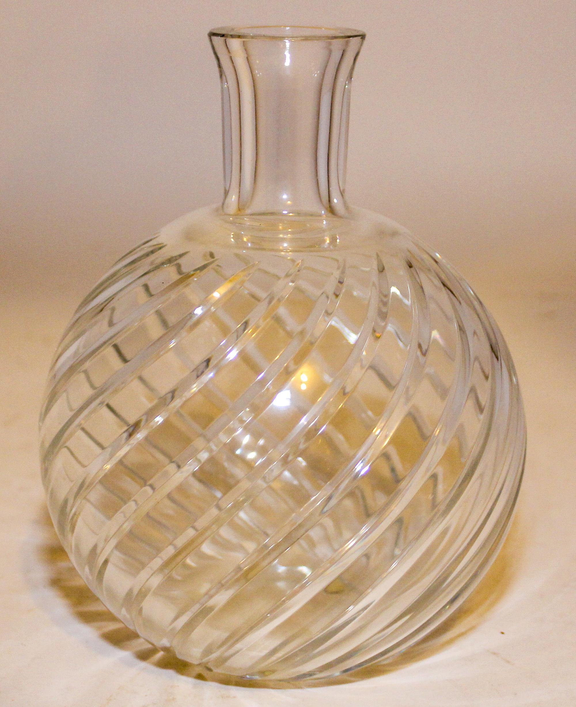 A Baccarat Glass Vase Height 7 inches. — SECOND HALF 20TH CENTURY