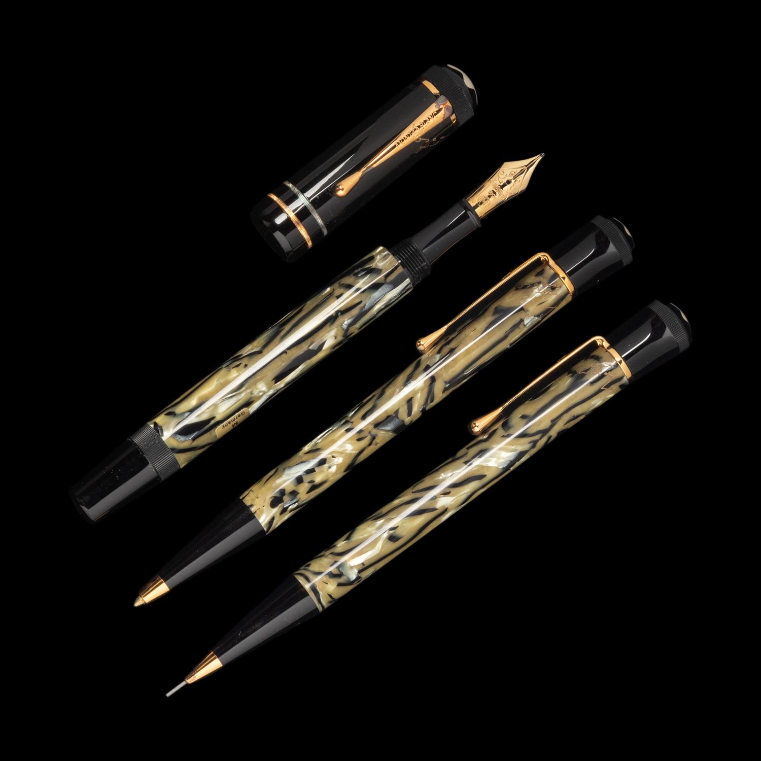A Montblanc Limited Edition Oscar Wilde Fountain Pen, Rollerball Pen and Mechanical Pencil Set