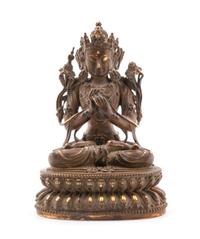 A Parcel Gilt Bronze Figure of Bodhisattva