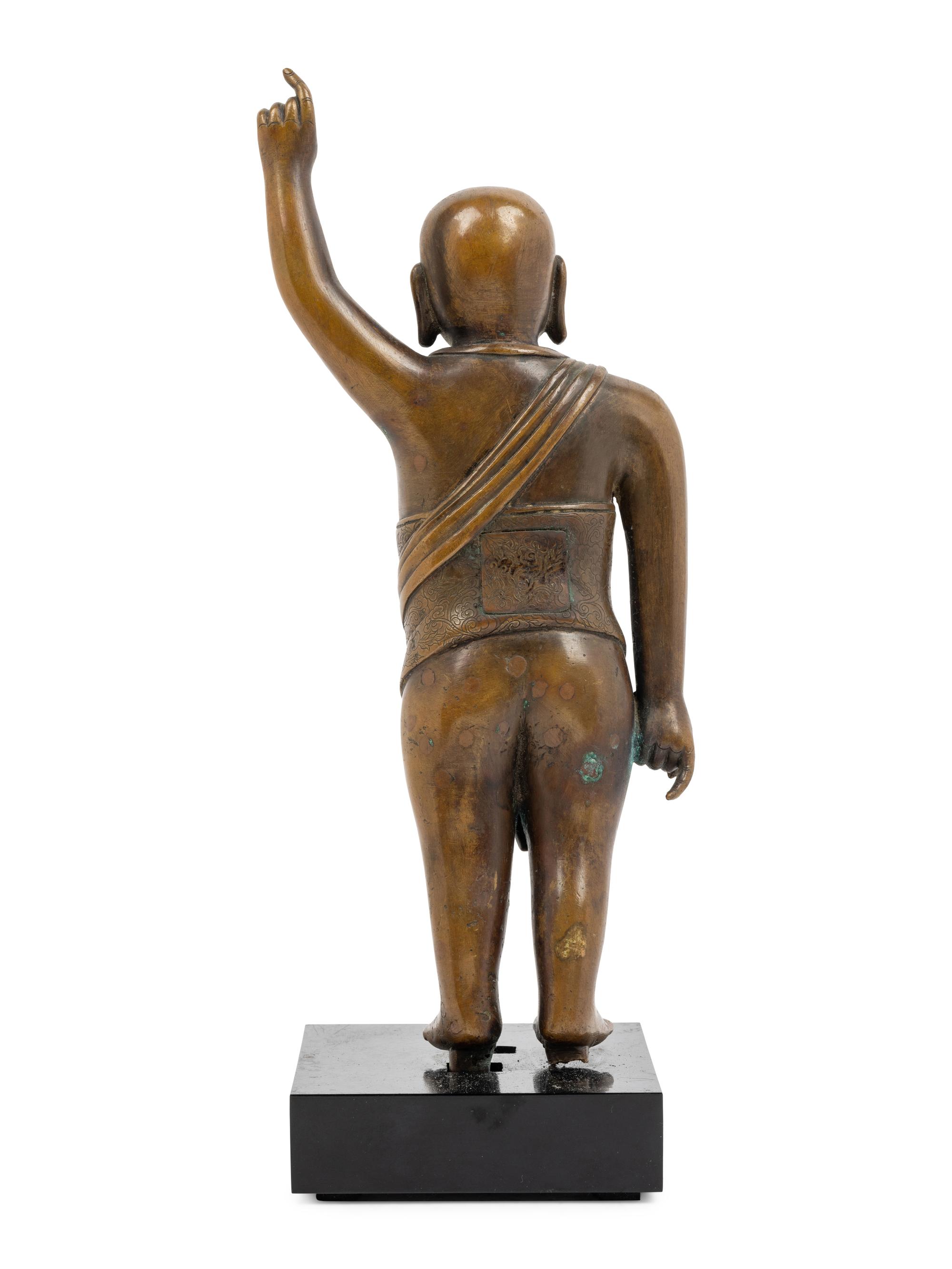 A Sino-Tibetan Bronze Standing Figure of Boy Buddha