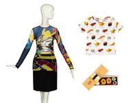 Jean Paul Gaultier, Maille Top With Samurai Imagery and Issey Miyake Pleats Please "Sushi" T-Shirt & "Sushi" Travel Kit, F/W 2009