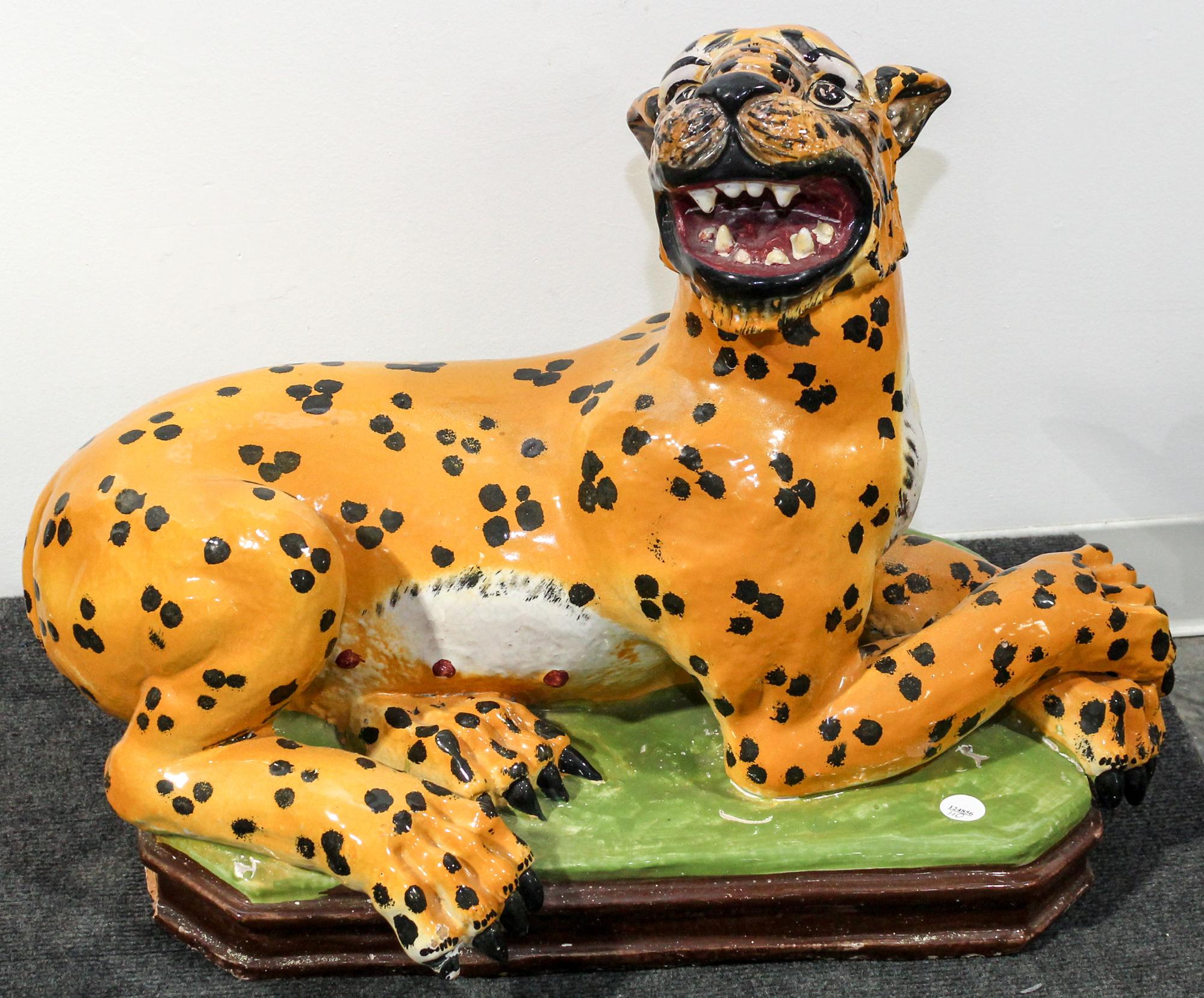 An Italian Ceramic Model of a Leopard — 20TH CENTURY