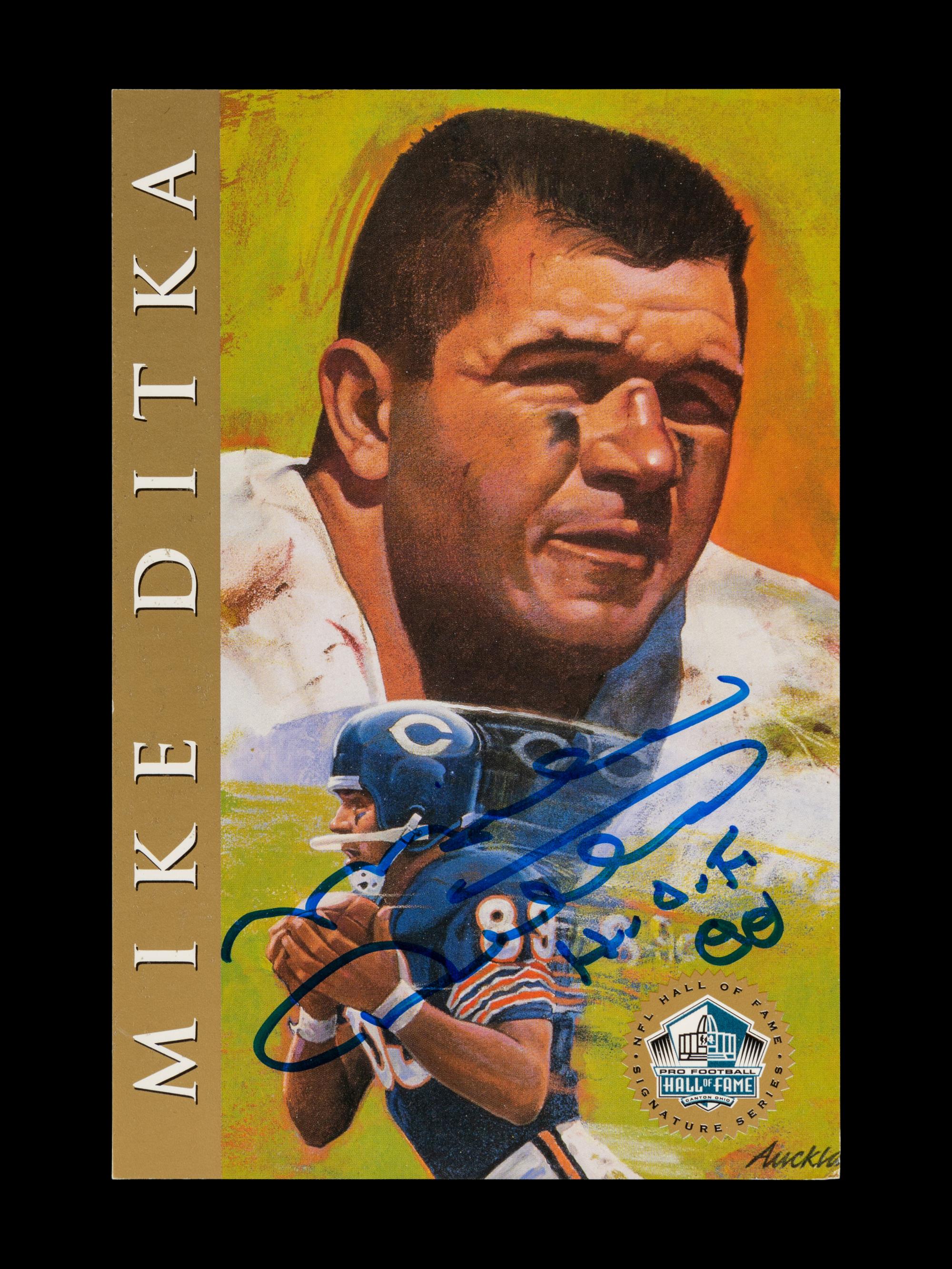 A Group of 25 Mike Ditka Personally Owned Signed Autograph Hall of Fame Post Cards
