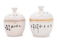 Two Chinese Famille Rose Porcelain Covered Jars