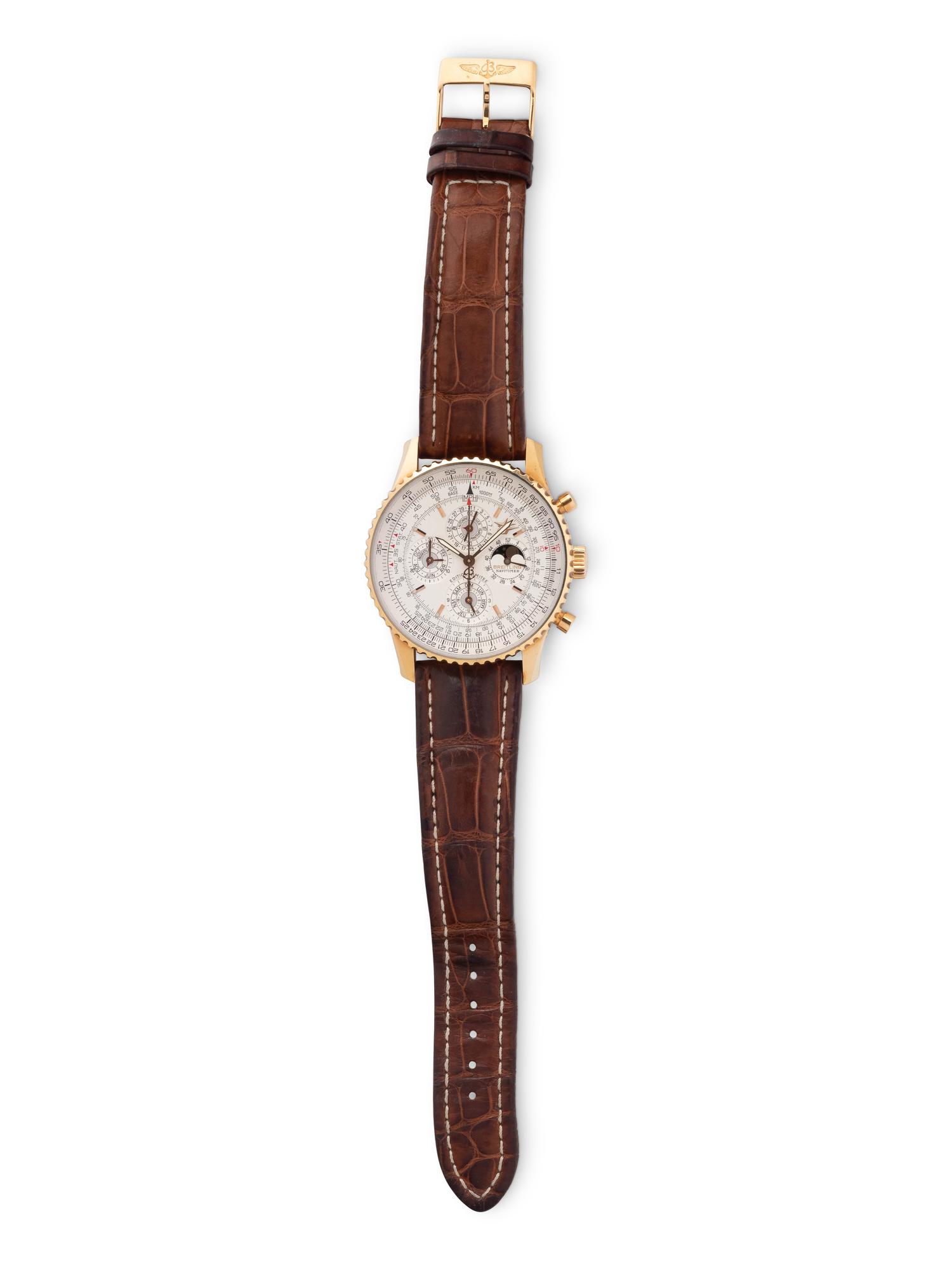 A RARE BREITLING, REF. H29320 18K PINK GOLD LIMITED EDITION 50TH ANNIVERSARY 'NAVITIMER QUANTIEME' PERPETUAL CALENDAR CHRONOGRAPH WRISTWATCH