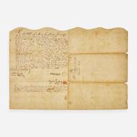 [Americana] Graeme, Elizabeth and Francis Hopkinson. Partially-Printed Document, signed