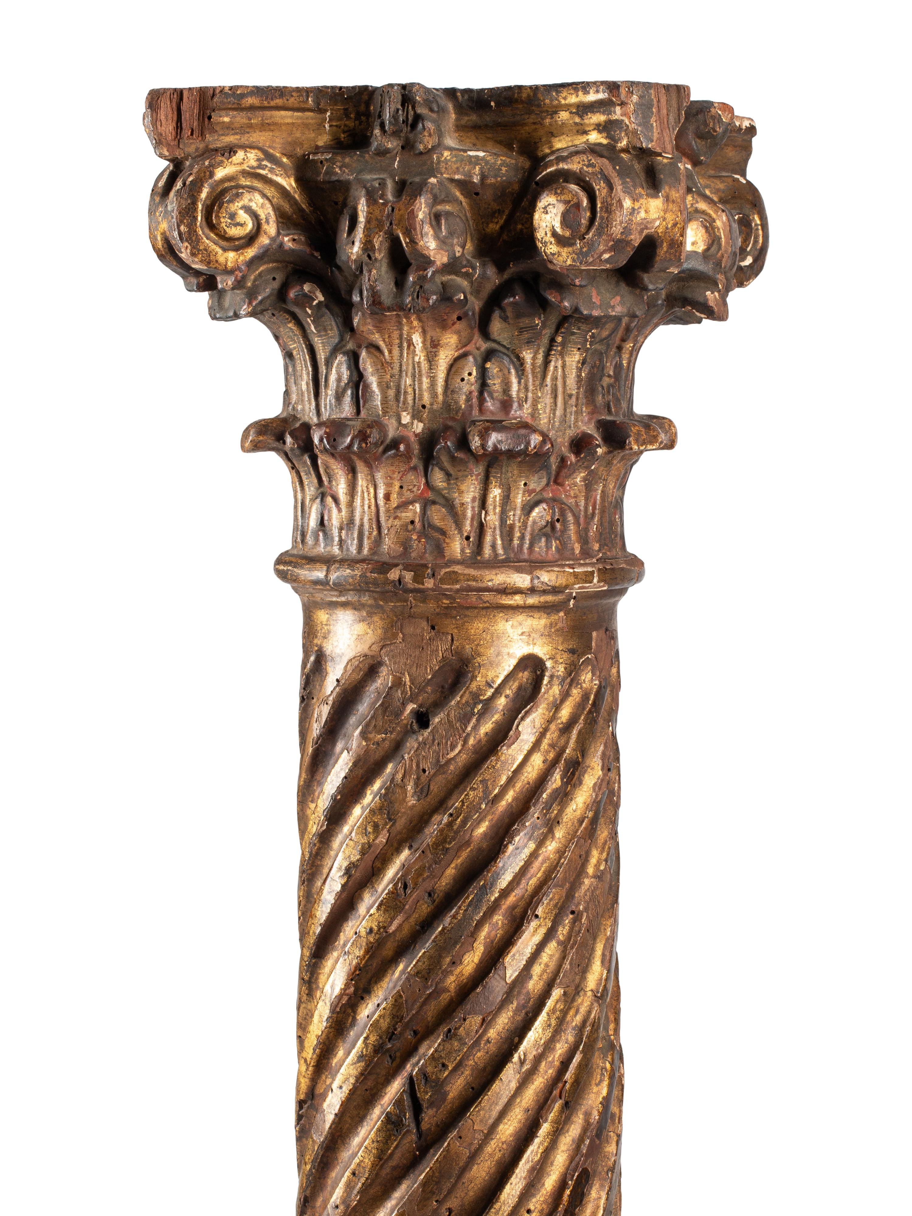 An Italian Giltwood Column