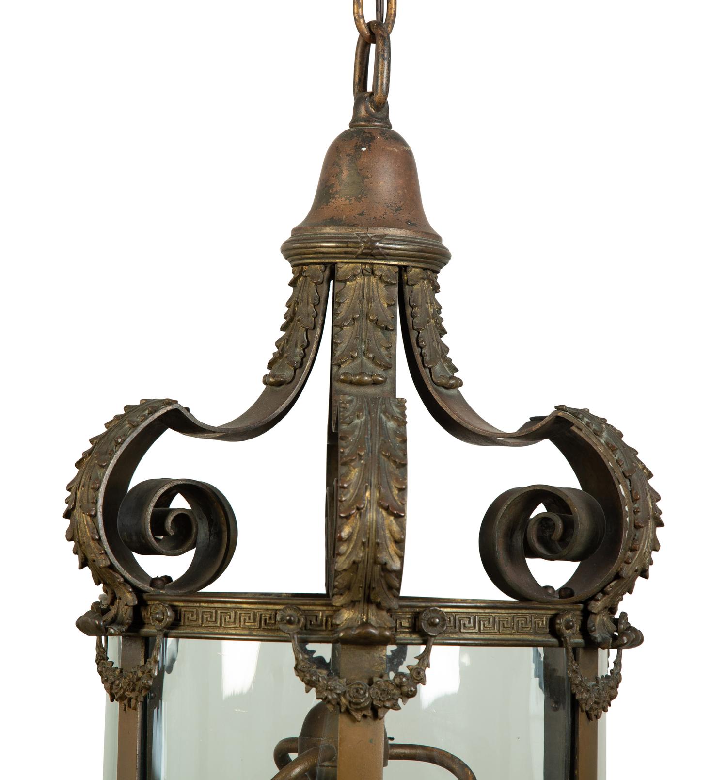 A Pair of Continental Bronze Hall Lanterns