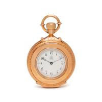 WALTHAM, 18K YELLOW GOLD OPEN FACE POCKET WATCH