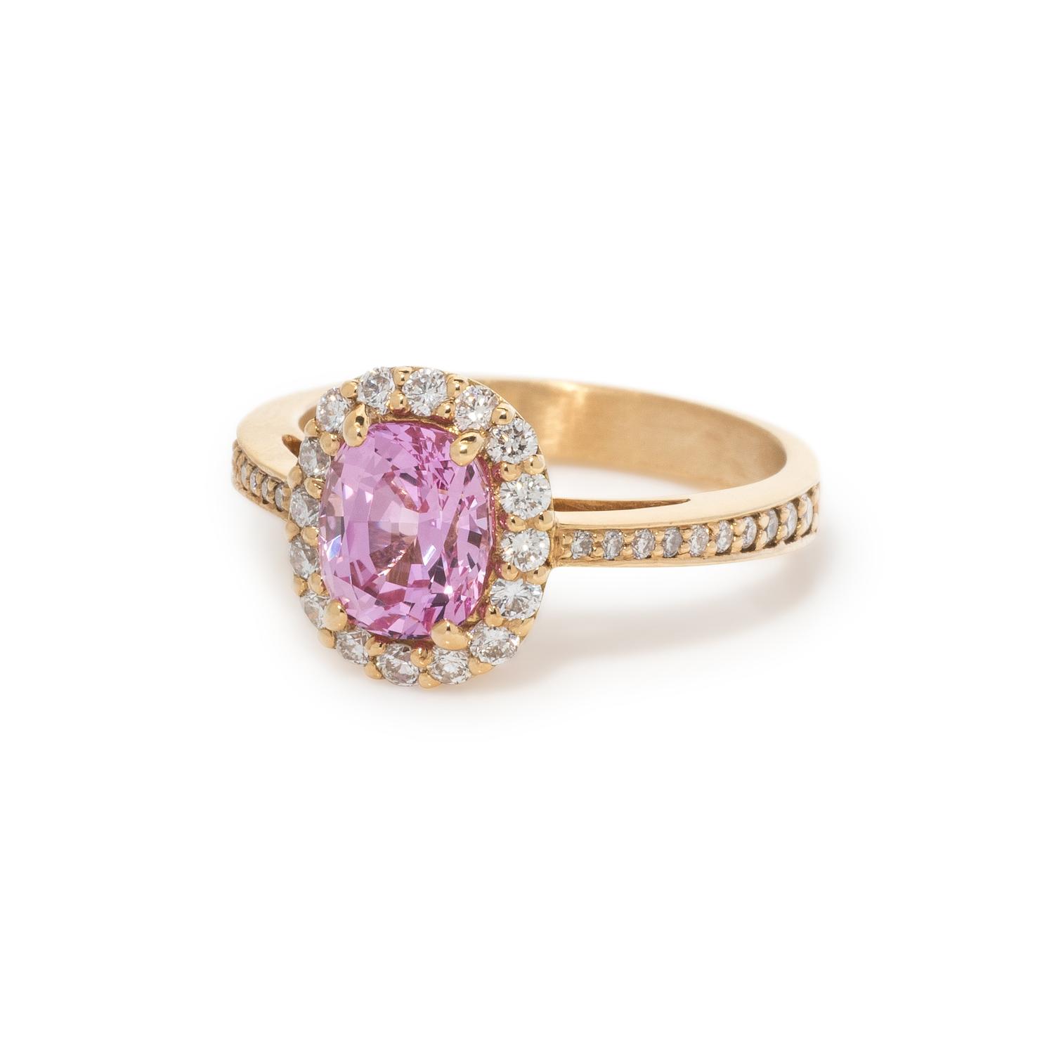 JASON DOW, PINK SAPPHIRE AND DIAMOND RING
