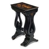 A Set of English Black-Japanned Nesting Tables
