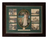 [TRANSPORTATION - RAILROAD]. Missouri, Kansas, & Texas Railway display featuring photographs of San Antonio, Texas. Ca 1890s.