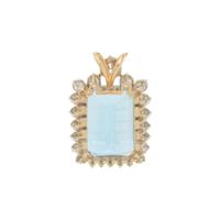 Aquamarine, Diamond, and Yellow Gold Pendant
