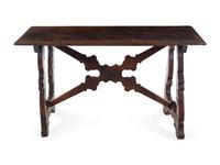 An Italian Walnut Trestle Table
