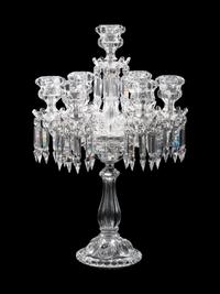A Baccarat Molded Glass Seven-Light Candelabrum