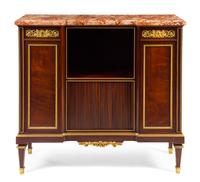 A Louis XVI Style Gilt Bronze Mounted Mahogany Cabinet Height 42 3/4 x width 47 x depth 15 inches. — PAUL SORMANI, EARLY 20TH CENTURY