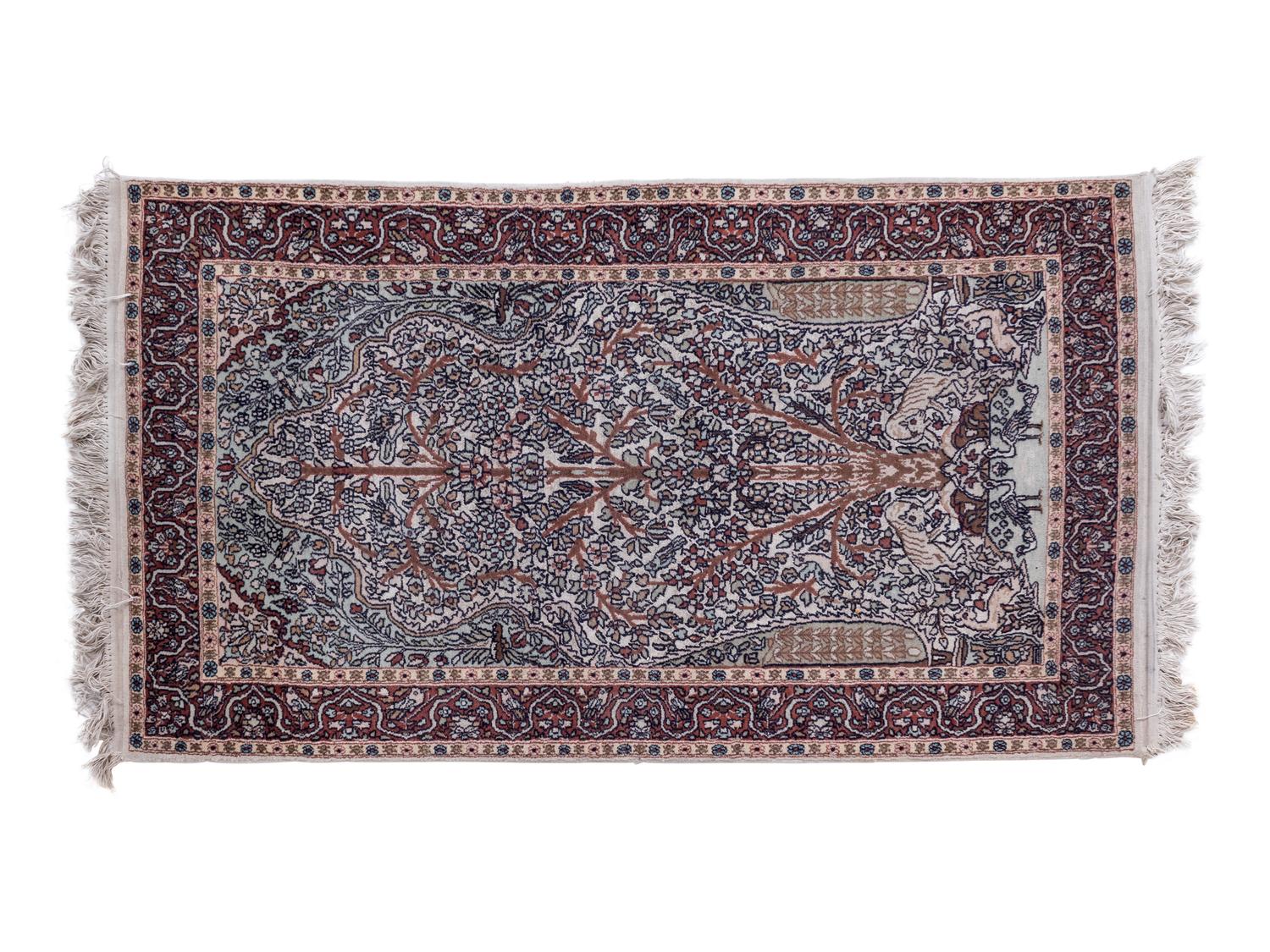 A Kashmir Wool Silk and Cotton Rug