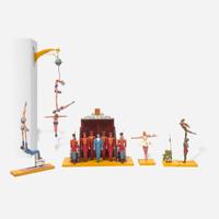 Roger Guit (French, 1899-1978) A Group of Five Carved and Painted Circus Act Dioramas