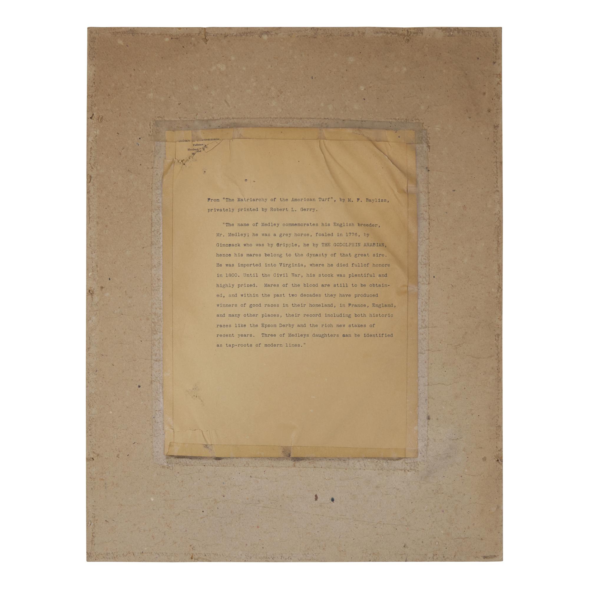 [Horse Racing] An Early and Possibly the Only Extant Example of this 19th Century Broadside Advertising the Stud Services of the Celebrated American Thoroughbred Racehorse Wild Medley