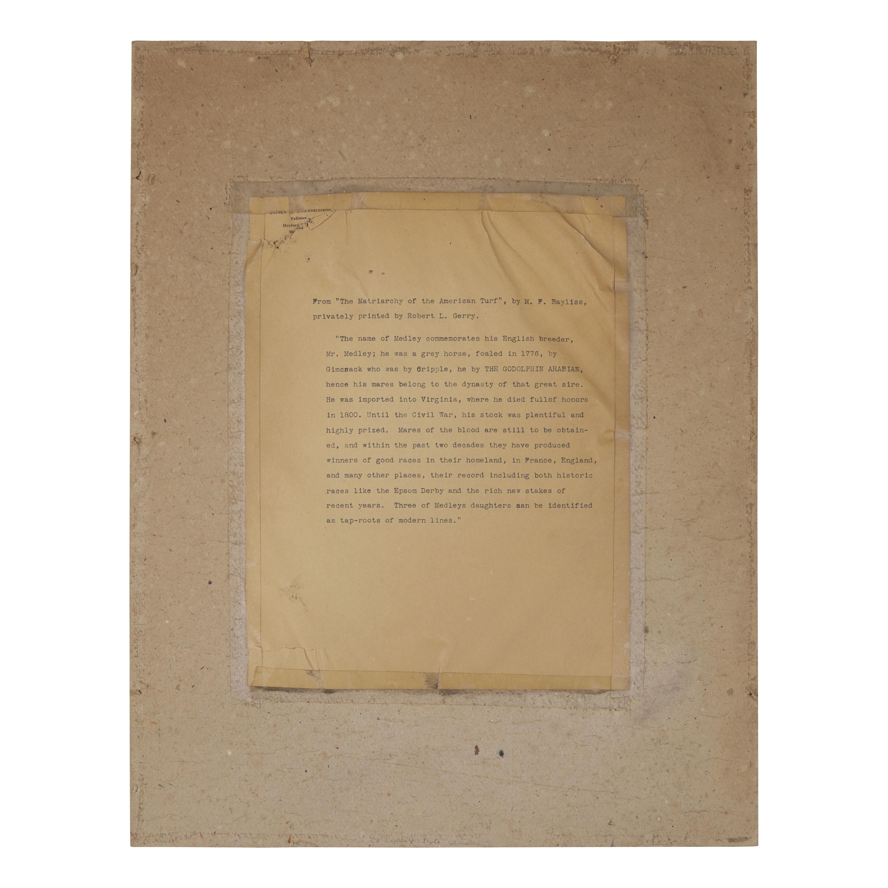 [Horse Racing] An Early and Possibly the Only Extant Example of this 19th Century Broadside Advertising the Stud Services of the Celebrated American Thoroughbred Racehorse Wild Medley