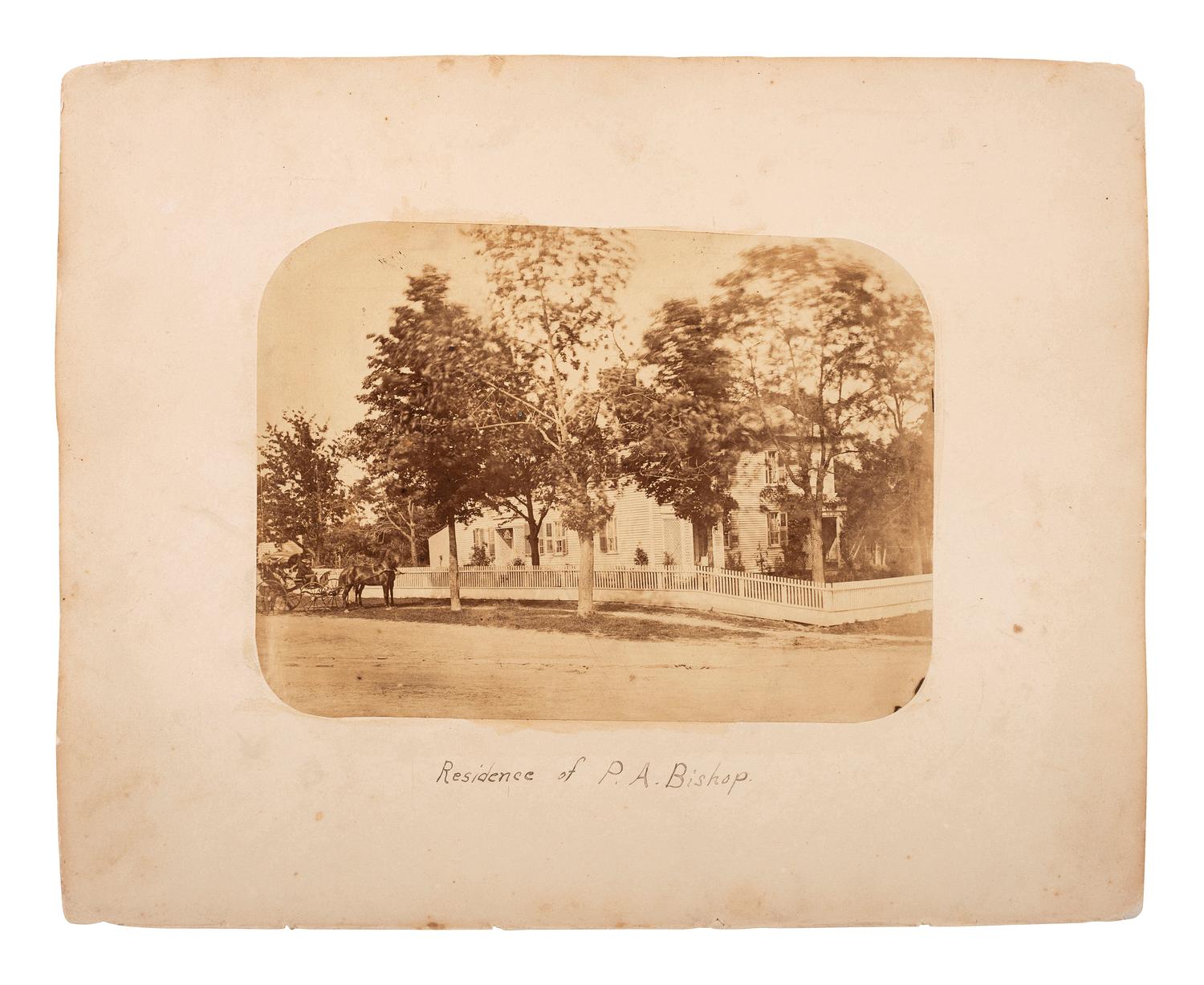 [EARLY PHOTOGRAPHY]. GREENE, Jeremiah M. (b. 1825), photographer. Photographic sketchbook containing 14 images. [ With: ] Civil War letters.