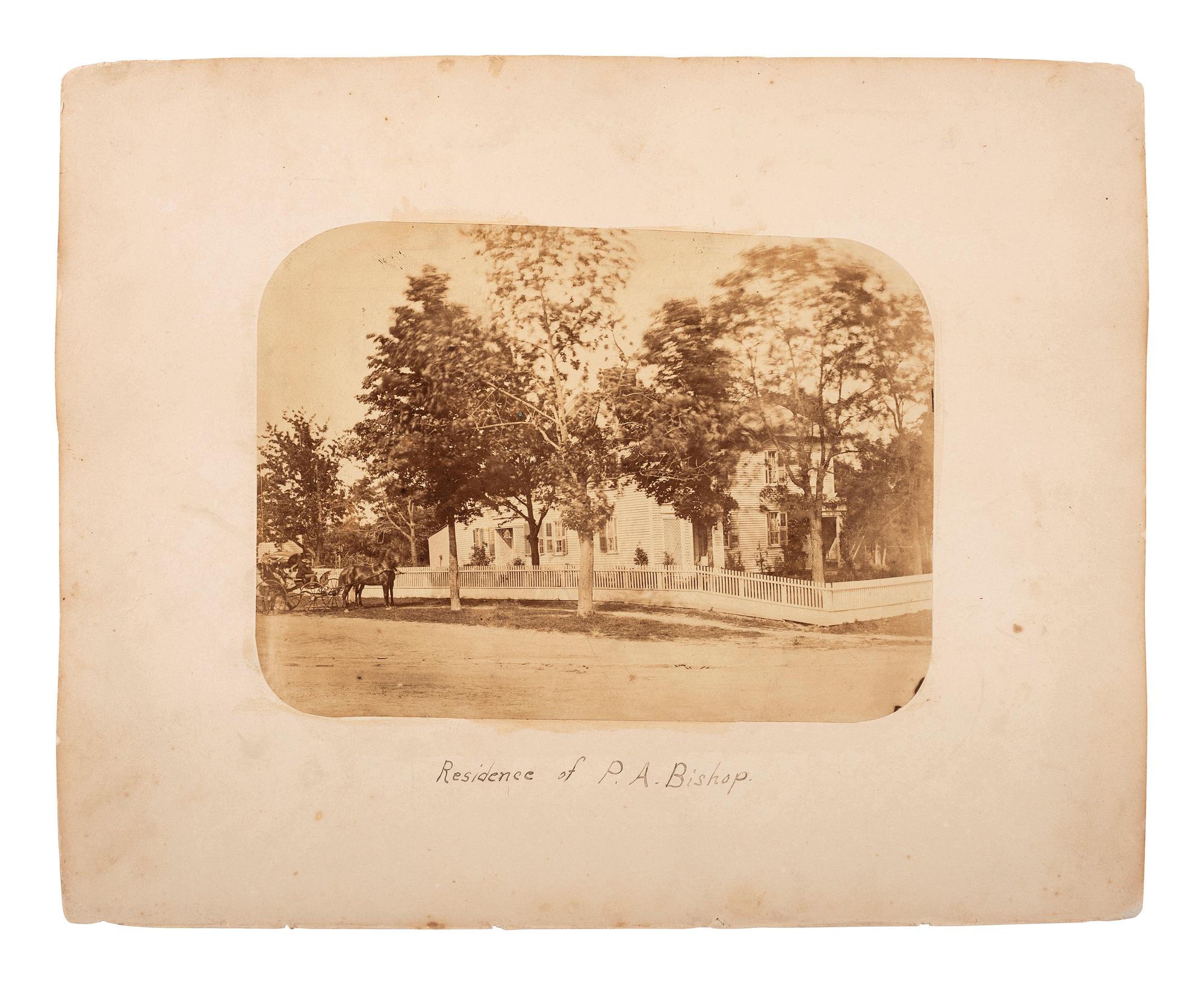 [EARLY PHOTOGRAPHY]. GREENE, Jeremiah M. (b. 1825), photographer. Photographic sketchbook containing 14 images. [ With: ] Civil War letters.