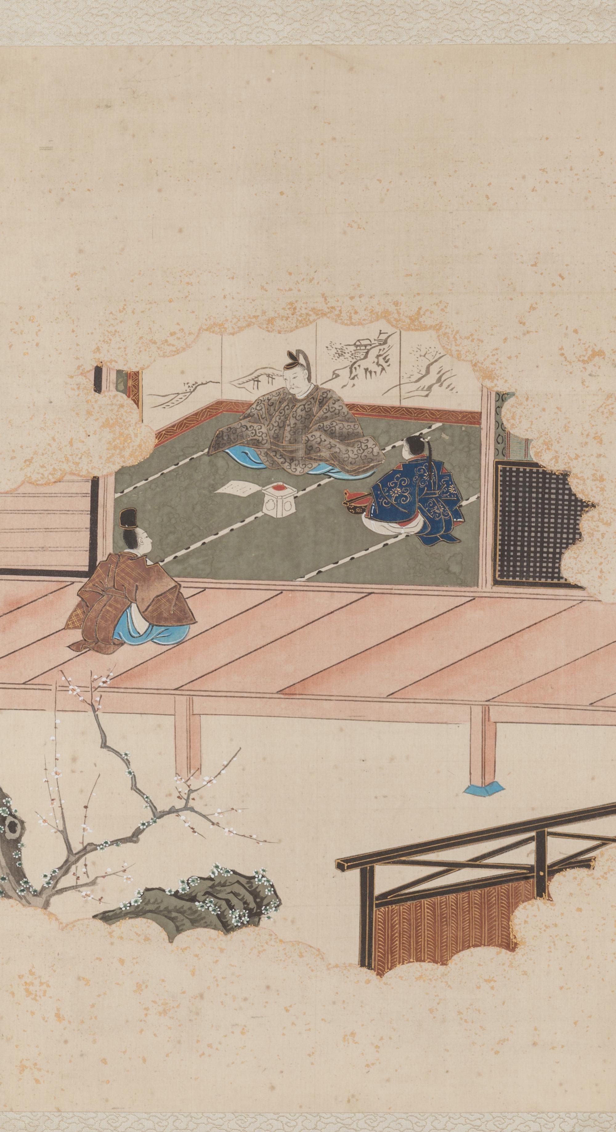Four Japanese Ink and Color Paintings on Paper