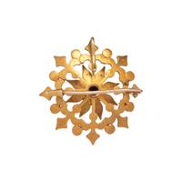 ANTIQUE, YELLOW GOLD AND SEED PEARL PENDANT/NECKLACE