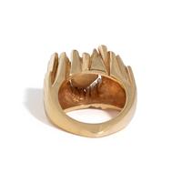 BARRY MERRITT, YELLOW GOLD AND SMOKEY QUARTZ RING